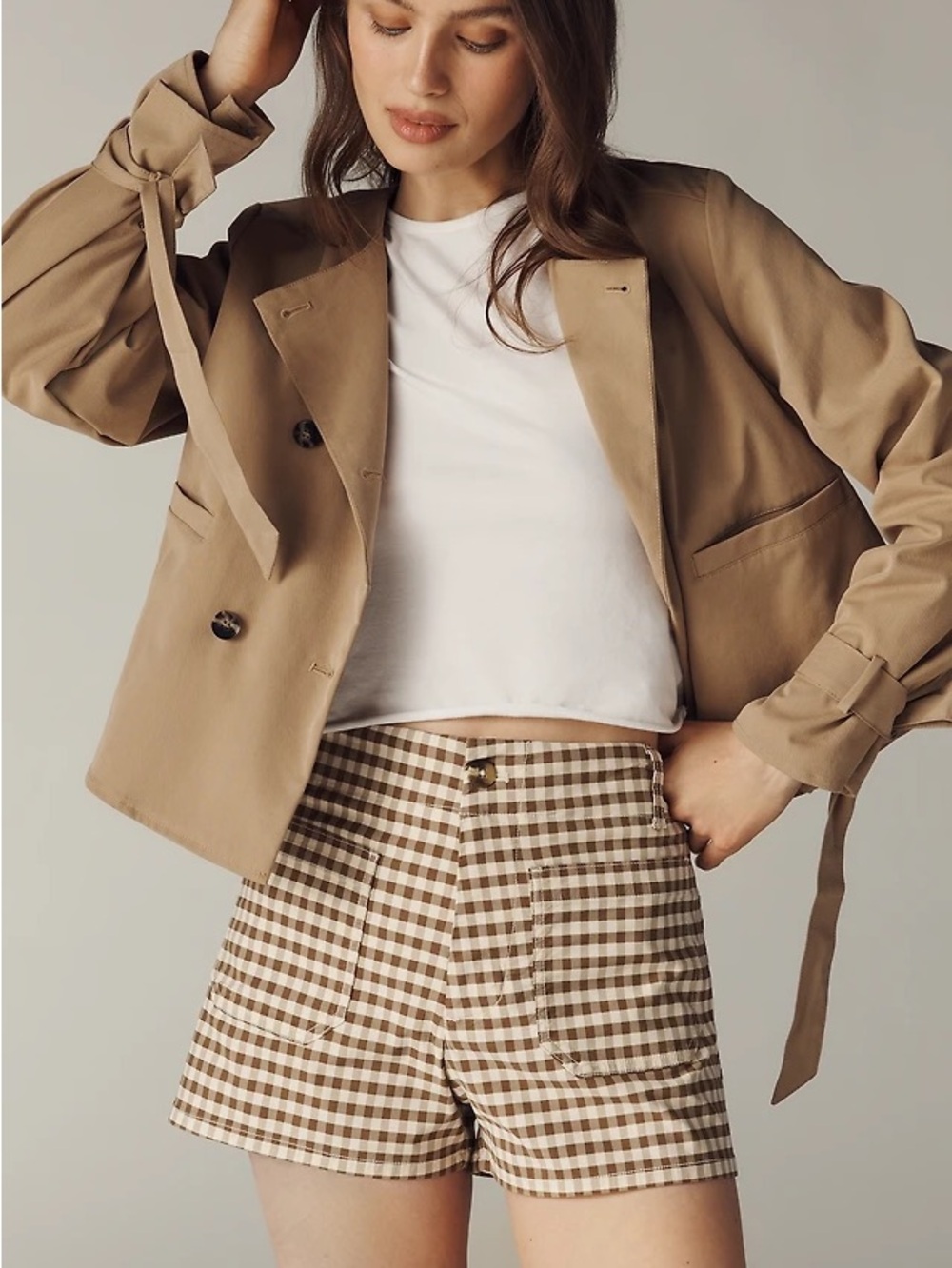 MAEVE COLETTE HIGH-RISE SHORTS - Ivory Pattern